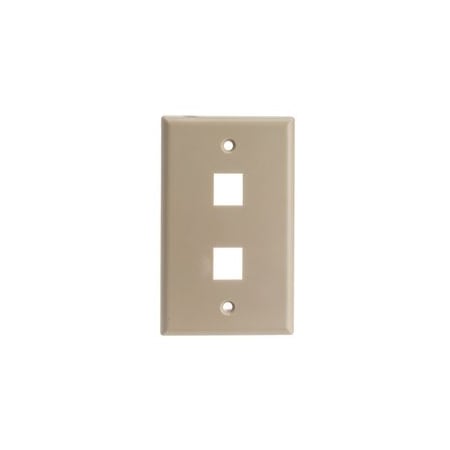 Swe-Tech 3C Keystone Wall Plate, Beige, 2 Port, Single Gang FWT301-2K